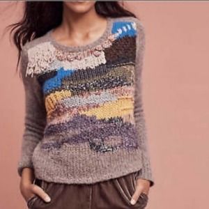 Hand Knit by Dollie Chunky Fray Sweater Small